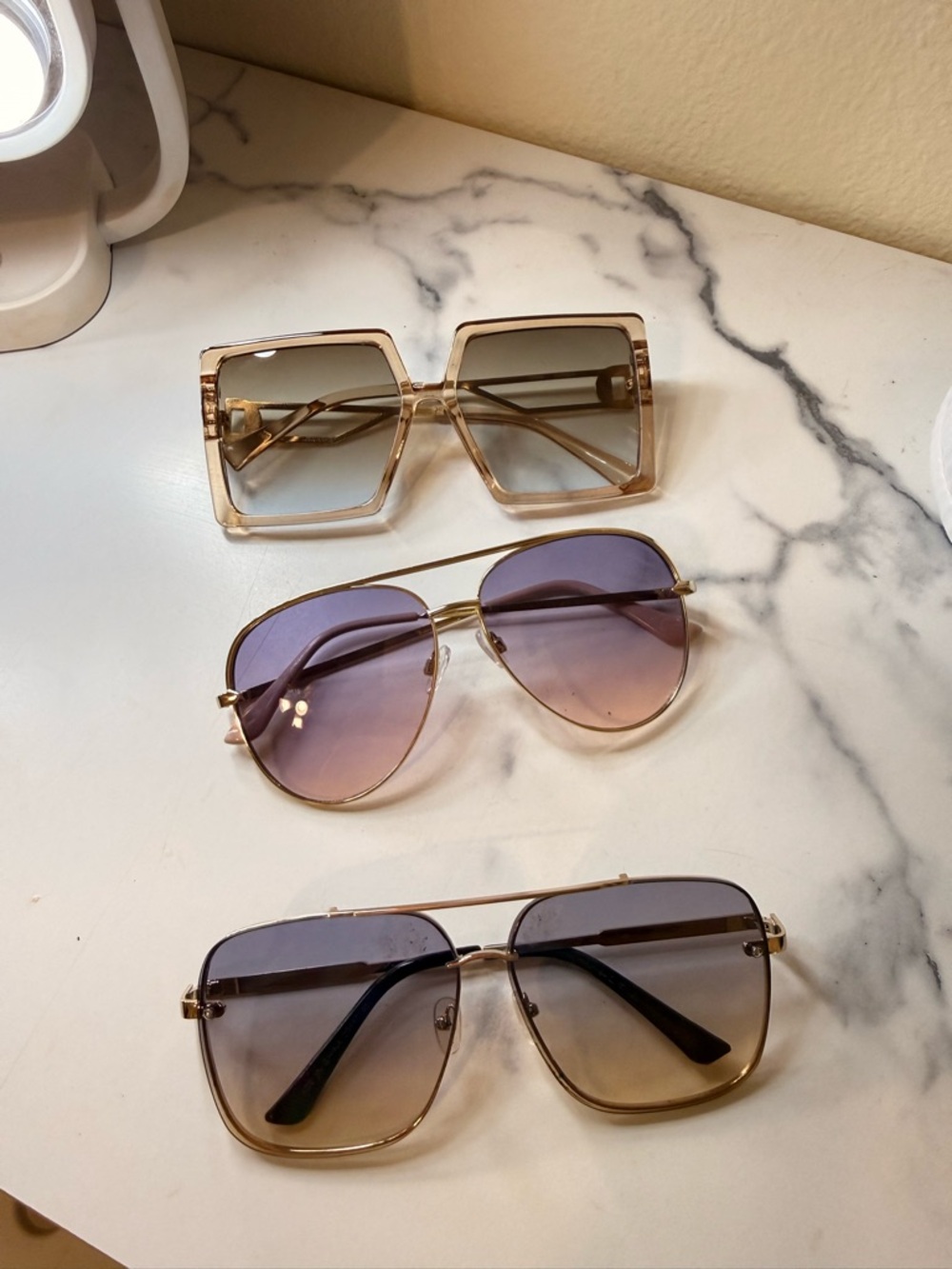 Stylish Gradient Lens Aviator Sunglasses - Gold Frame (Women Accessories)